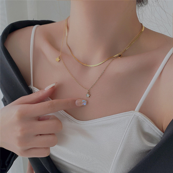 Fashion Multilayer Chain Star Charm halskæde armbånd til kvinder Bracelet
