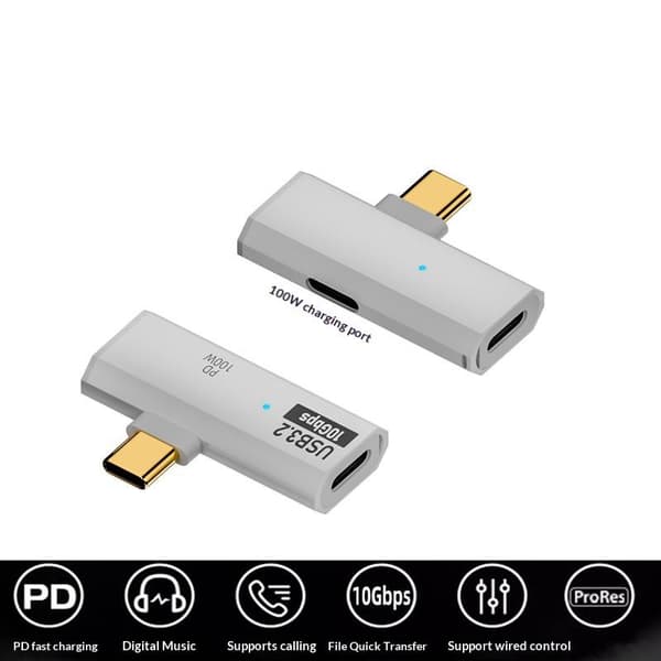 2-i-1 Type C OTG-adapter USB C han til USB-C hun USB 3.2 Sp Gray