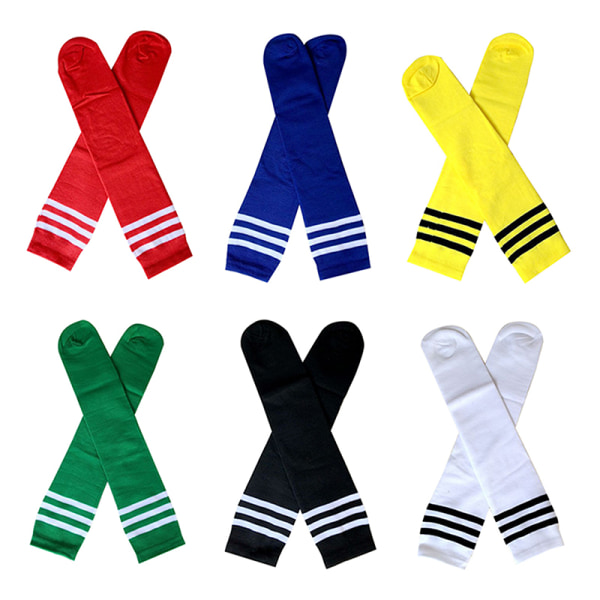 Nya fotbollssportstrumpor Långa knä bomull Spandex Legging för barn Black
