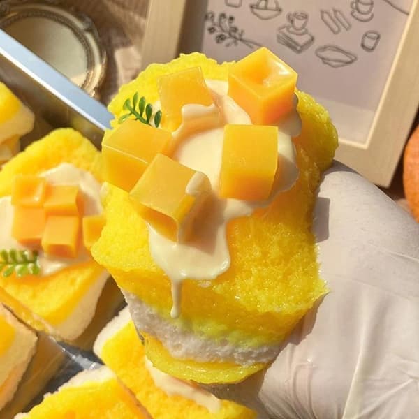 Mango Toast Legetøj Super Blødt Langsomt Stigende Realistisk Legetøj Single layer toast