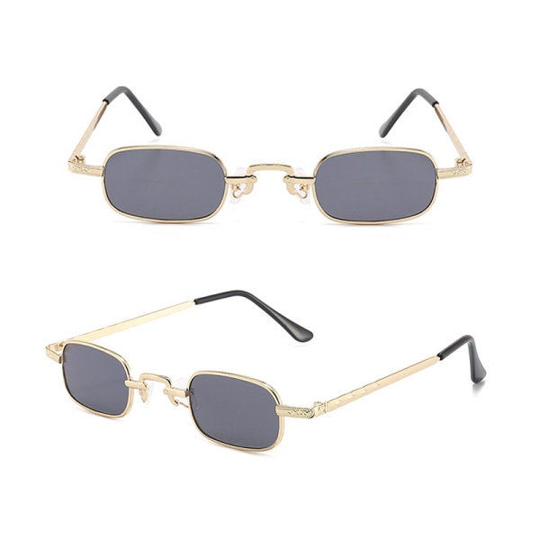 Vintage vanlig metall små firkantede briller Retro solbriller for W Gold frame yellow lenses