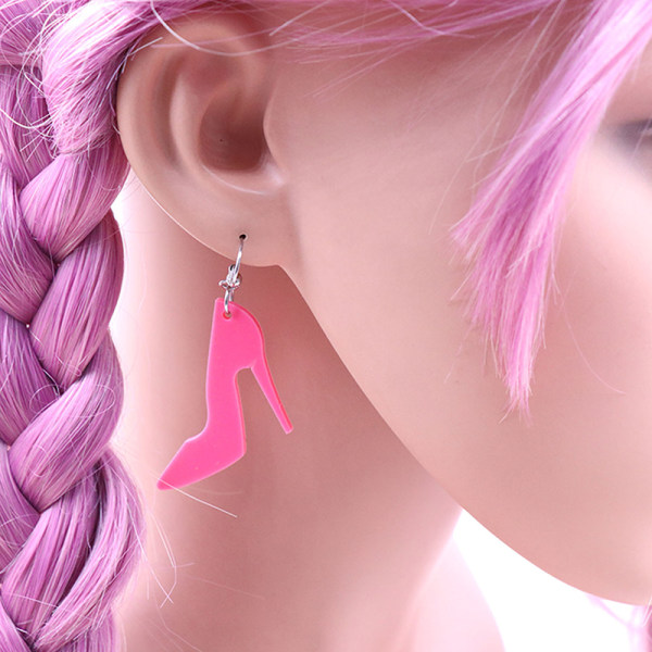 Barbie Fashion Girls Charm Stud Øreringe Pink Hip Hop Geometriske 02