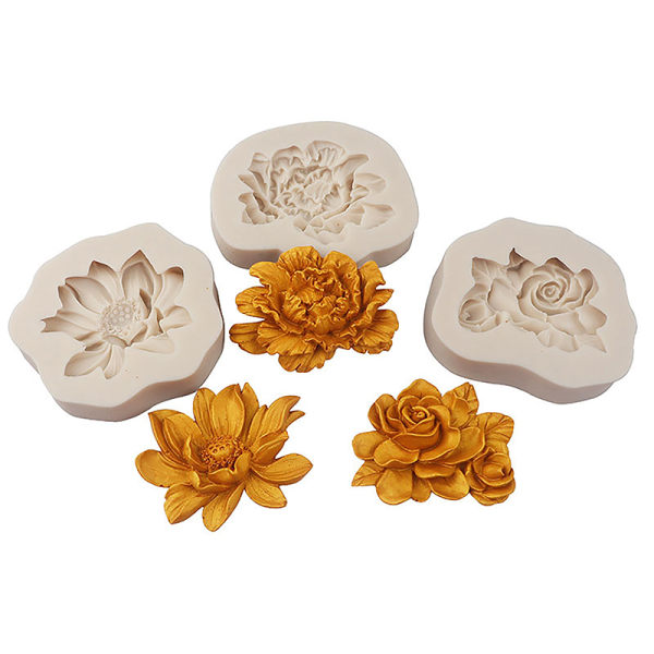 1st Pion Solros Lotus Molds Rose Flower Mould Dec B