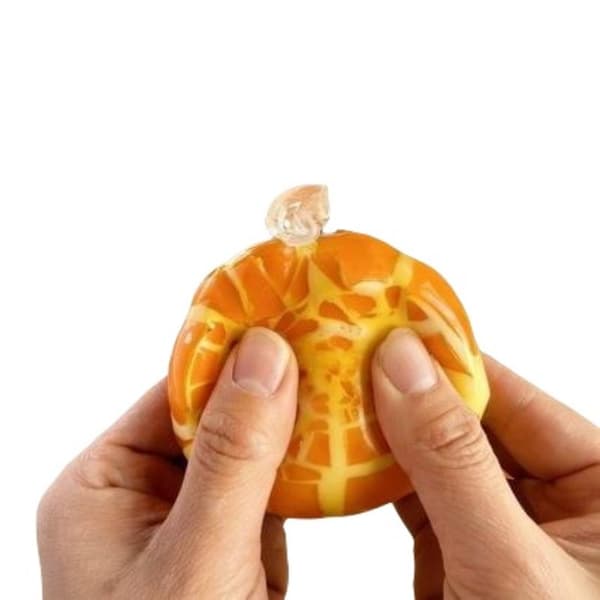 Simulering Krispig Apelsin Squishy Långsam Återhämtning Dekompression För Orange
