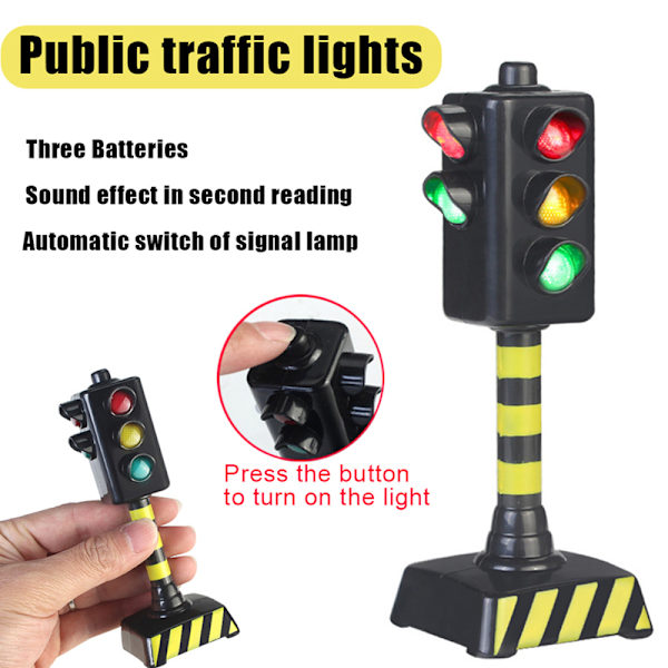 Mini trafikskyltar för barn Ljus fartkameraleksak med musik LED T