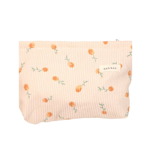 Corduroy Retro Flower Kosmetisk Taske Kvinder Rejse Kosmetisk Pouch