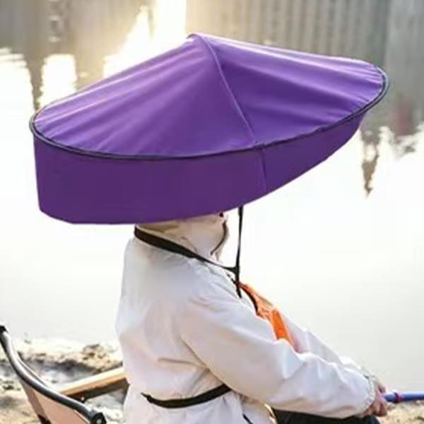 Håndfri solhatt UV-beskyttelse sammenleggbar paraplyhatt Purple