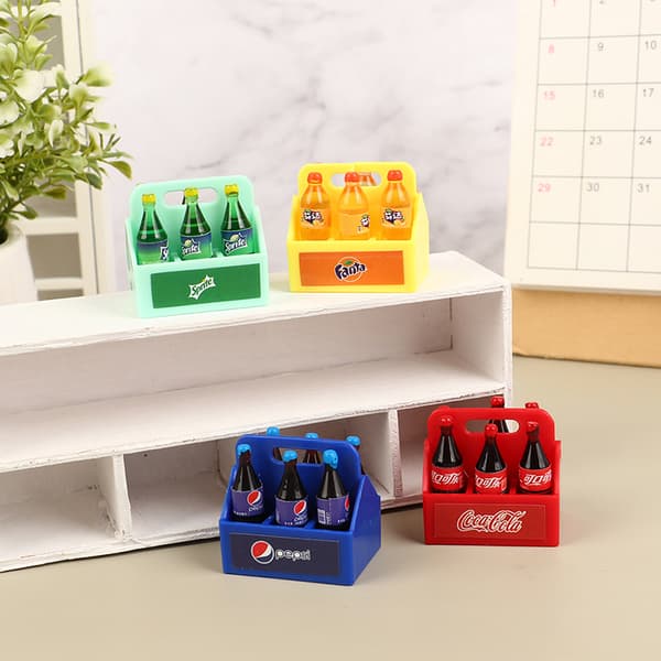 1Set Dockhus Miniatyr Cola Soda Sprite Flaskor Modle Kök A2
