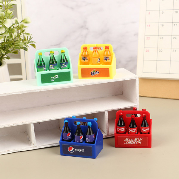 1Sett Dukkehus Miniatyr Cola Soda Sprite Flasker Modle Kjøkken A2