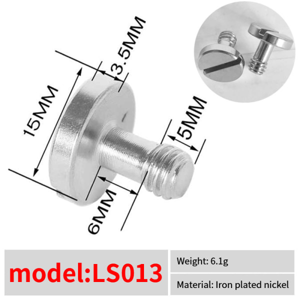 1/4 tommers kameraskrue Pan Tilt Quick Release Plate Hurtigutløser A3