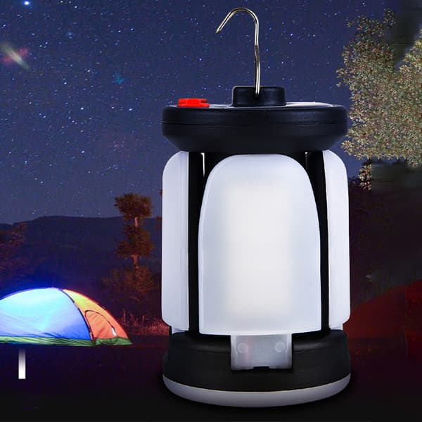Genopladelig solcellelampe klar til camping med seks-trins dæmpning, foldbar A2