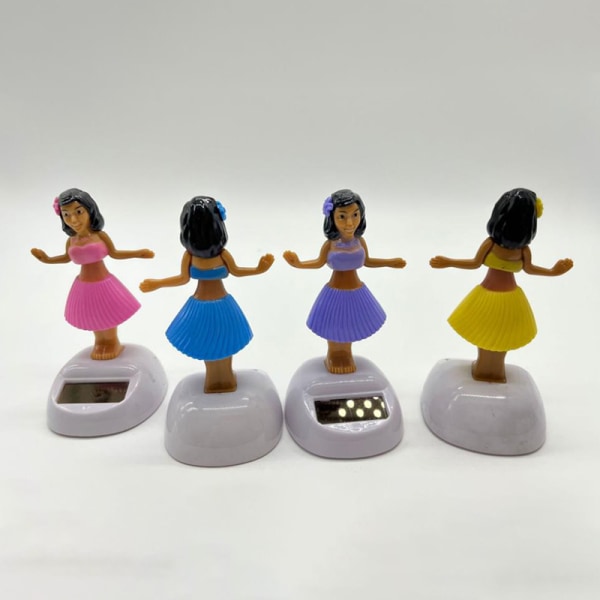 Solar Power Dancing Swinging Girl Legetøj Dashboard Decor Yellow