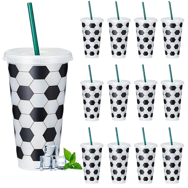 5/10 st plastfotbollsmuggar i bulk återanvändbar mugg med lock A