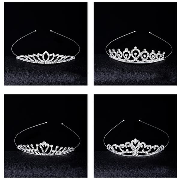 Prinsessekrone til piger Rhinestone Krystal Hårbånd Brudehår A27