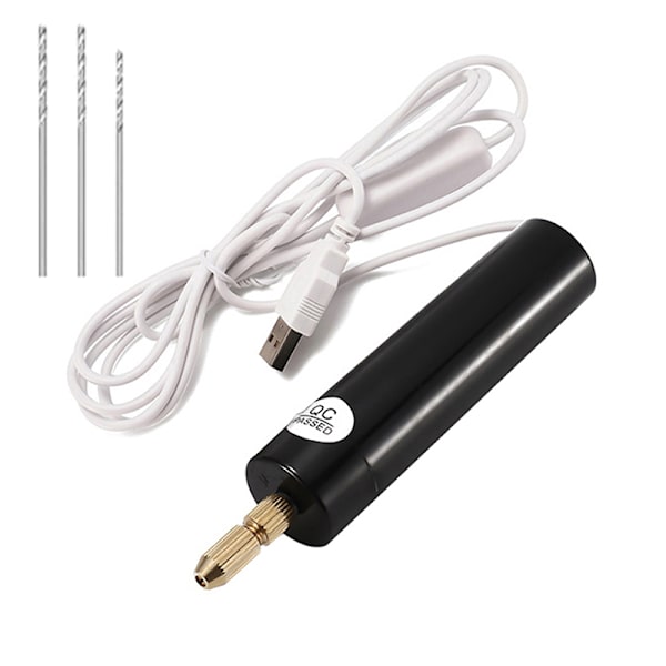 2/5 stykker sett Elektrisk USB Mini Drill Engraver Pen Drilling Je A2 3pcs drill