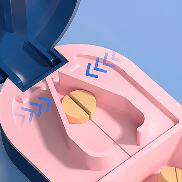 Pill ter Box Medisin Box Tablet Pill Splitter Grinder Crusher Blue