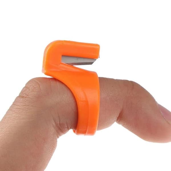5 stk. fingerblad håndverk plast fingerbøl syring tråd kutter random color 5pcs