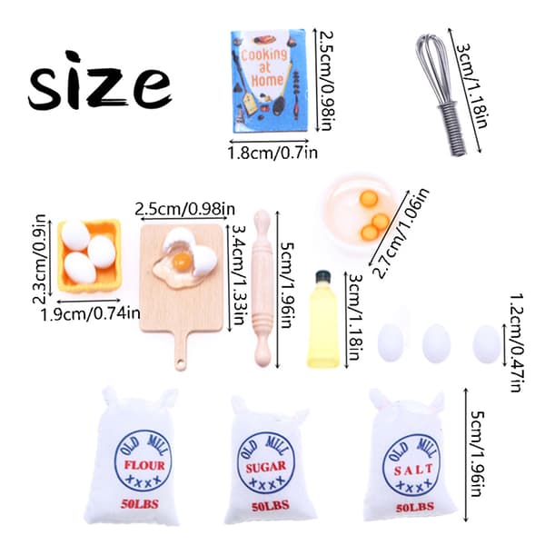 1 Set Dollhouse Miniature Simulation Wishk Whik Flour Bag Modle DIY