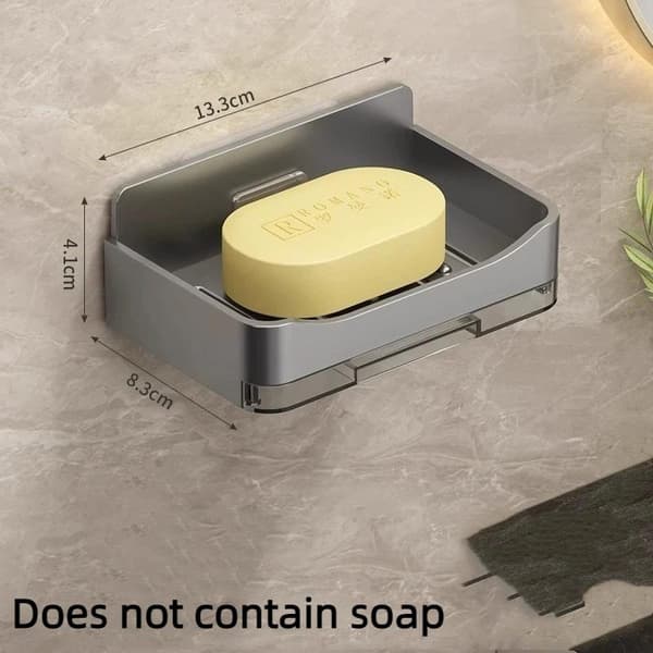 Väggmonterad tvålhållare med dränering, ingen borrning, hushållsbadrumstvål A1