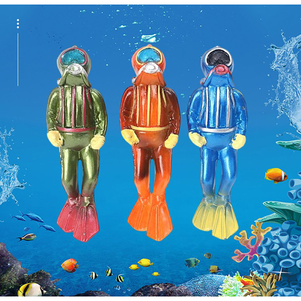 Flydende Dykker Akvarium Ornamenter Flydende Ball Landskabspleje Fis Blue