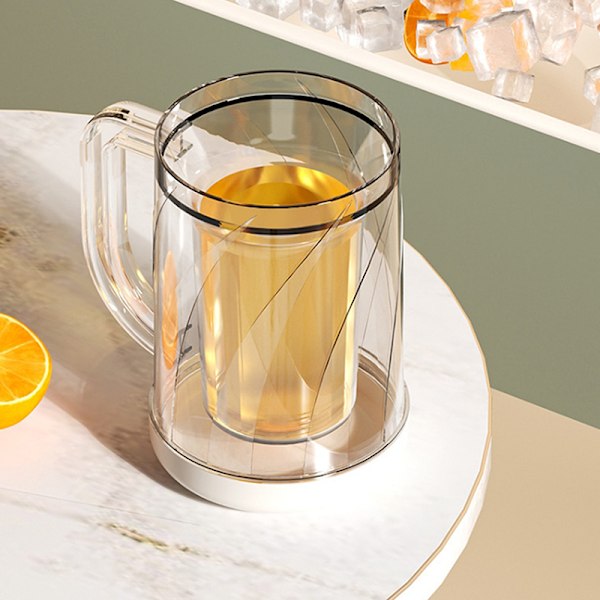 Dubbelväggig fryskopp Glas Kaffekopp Isolerad kopp Kylskåp 1PC