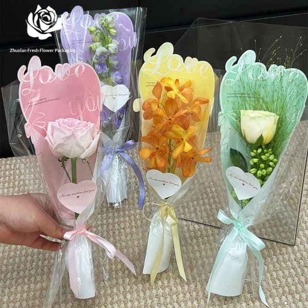 Transparenta rospåsar Blomsterbukett Plastpåse Bukett A3