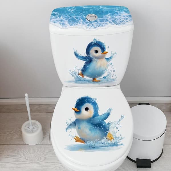 Uiva pieni pingviini WC-tarra A2