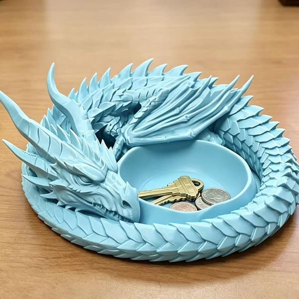 3D-printet drageformet bakke Gray