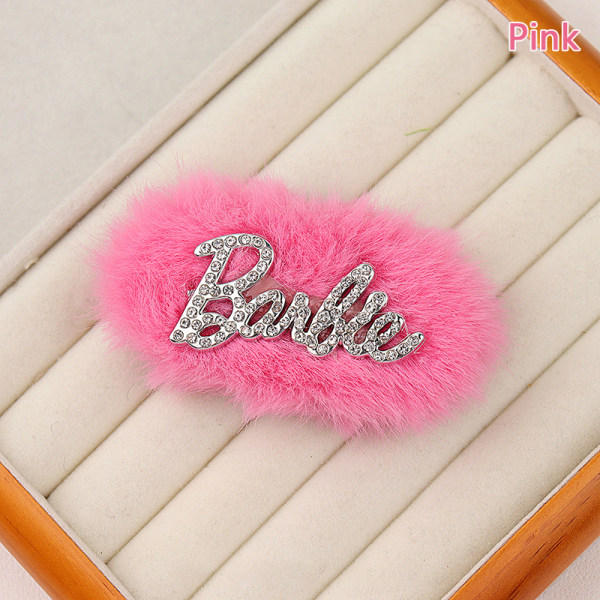 Muoti Barbie-pehmohiusneula Diamond Sparkling -hiusklipsi Giille Pink