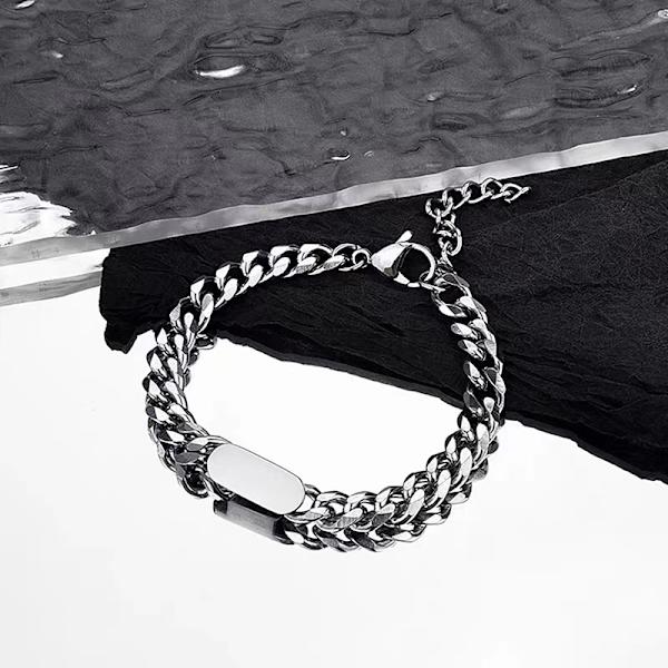 Minimalistiske Hip Hop metallarmbånd for kvinner menn Titanium stål