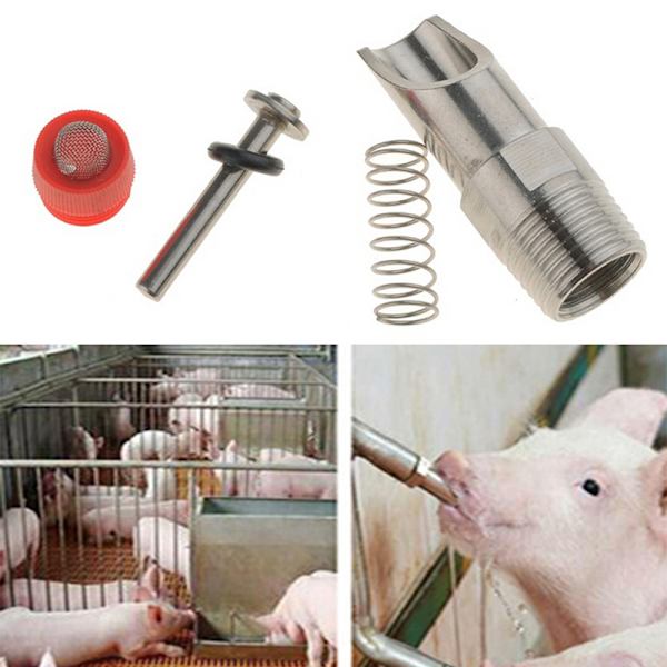 Gris Svin Husdyr Rustfritt stål Waterer Drinkers Nipples Wa
