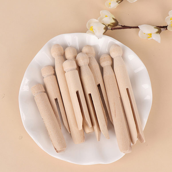 5st trä dolly peg Traditionell Dolly stil trä klädnypor 11cm