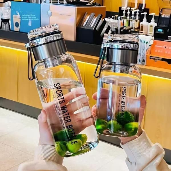 1000ml/750ml Stor Kapacitet Glas Vattenflaska Transparent Mjölk A2