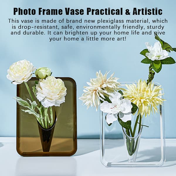 Ramme Blomstervase Klar Akryl Vase Til Blomster 2pcs