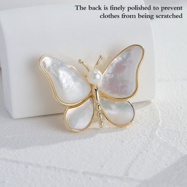 1kpl Butterfly Rintaneulat Naisten Pearl Gold Hopeanvärinen rintaneula 5