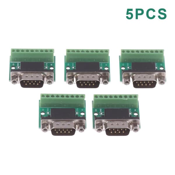 5 st DB9 hane hona adaptermodul RS232 RS485 seriell till termin B