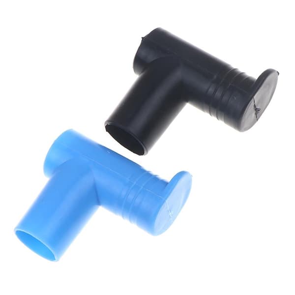 Retvinklet forbindelse dobbelt-pass stik tørrestativ Blue BL 10PCS