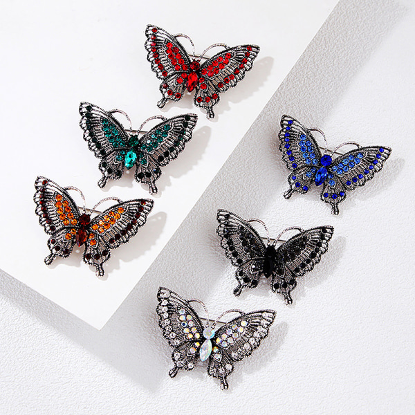 Vintage Crystal Butterfly -rintakorut naisten takkikorujuhliin Coffee