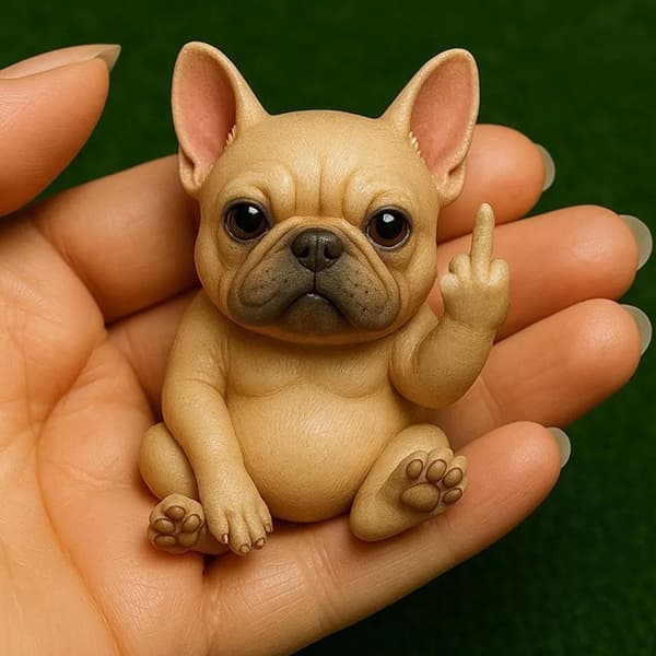 Sjov Dyrefigur med Langfinger - Mini Hund Kat Figur til Skrivebordet A3