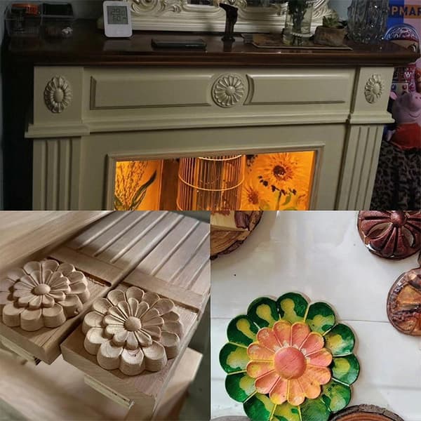 Treblomstapplikasjoner for møbler Antikke innleggsformer Hjem B5