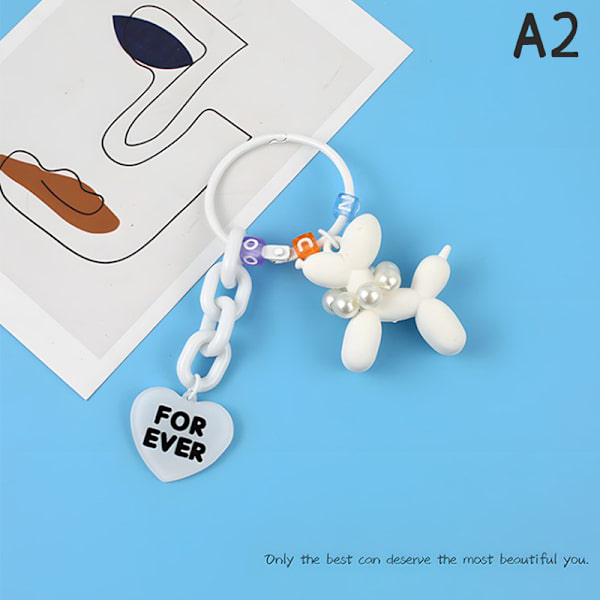 Muoti Stereo ja Heart Balloon Dog Avaimenperä Avaimenperä Crea A8
