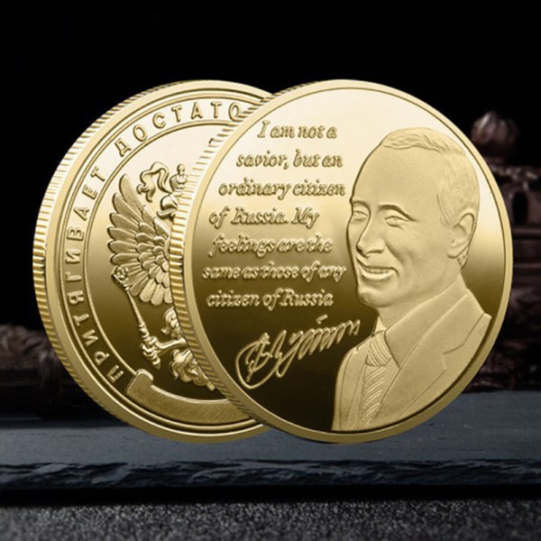 Rusland guldbelagt mønt Den russiske føderations præsident Silver