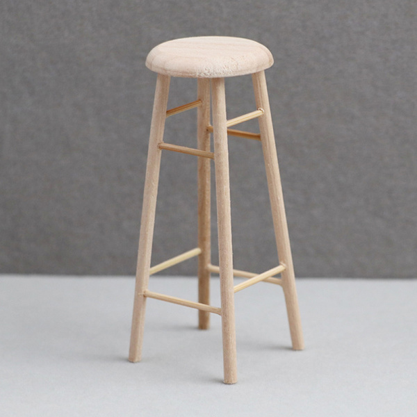 1:12 Dockhus Miniatyr hög pall Barpall Rund pall modell Apricot