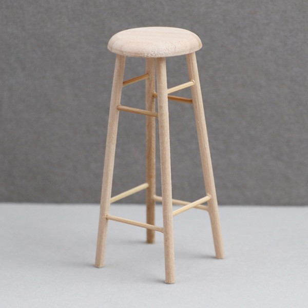 1:12 Dollhouse Miniatyyri korkea jakkara Baarijakkara Pyöreä jakkaramalli Apricot