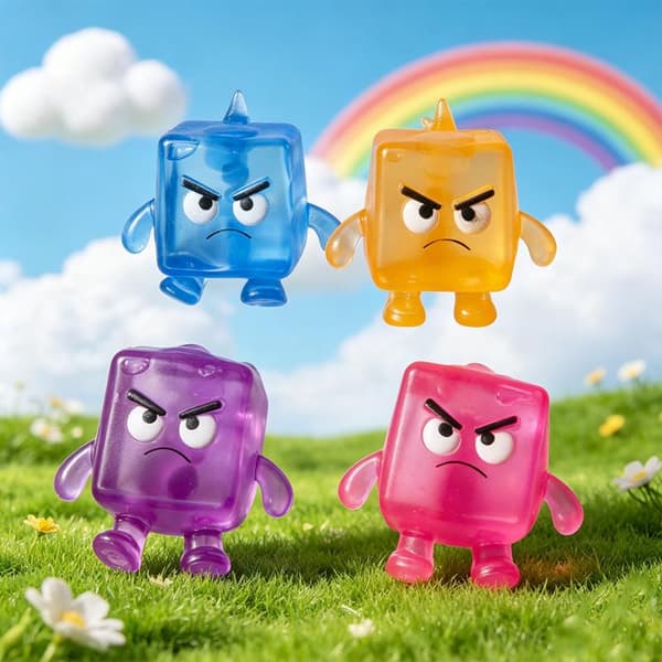 Cube Little Square Monster TPR Langsom Rebound Legetøj Fidget Stress 1pc