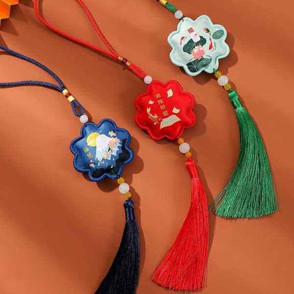 Dragebådsfestival Blomsterduftpose Broderi Amulet Sæt (Med Koi fish