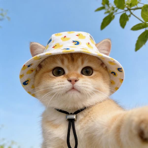 Små hunde- og kattehatter Kattecowboyhatt med ørehull Kattehodeplagg D multicolor M