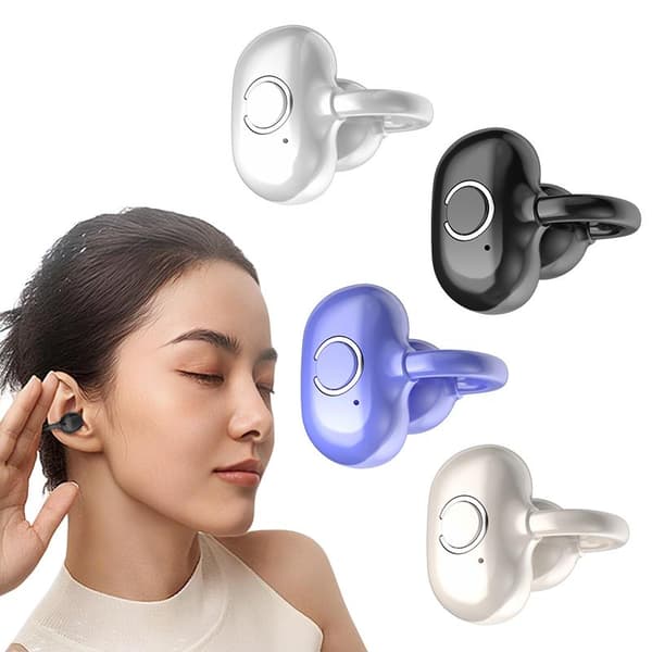 Bluetooth 5.3 Clip On Open Ear Bluetooth-kuuloke HD-äänijohdolla Purple
