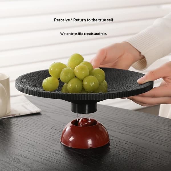 Minimalistisk Texturerad Fruktfat med Piedestal, Stabil Bas, Elegant Design A2