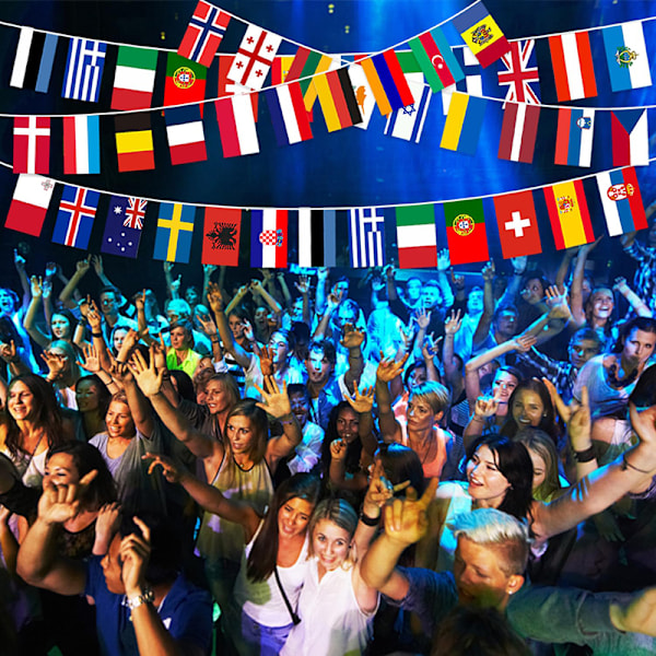 2024 Europamesterskab Bunting Flag Europæisk Flag 14x21cm